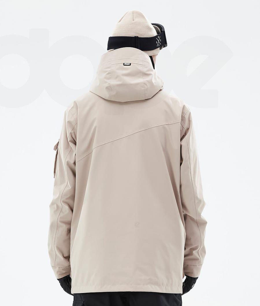 Beige Men's Dope Adept Snowboard Jackets | NZ_D2126