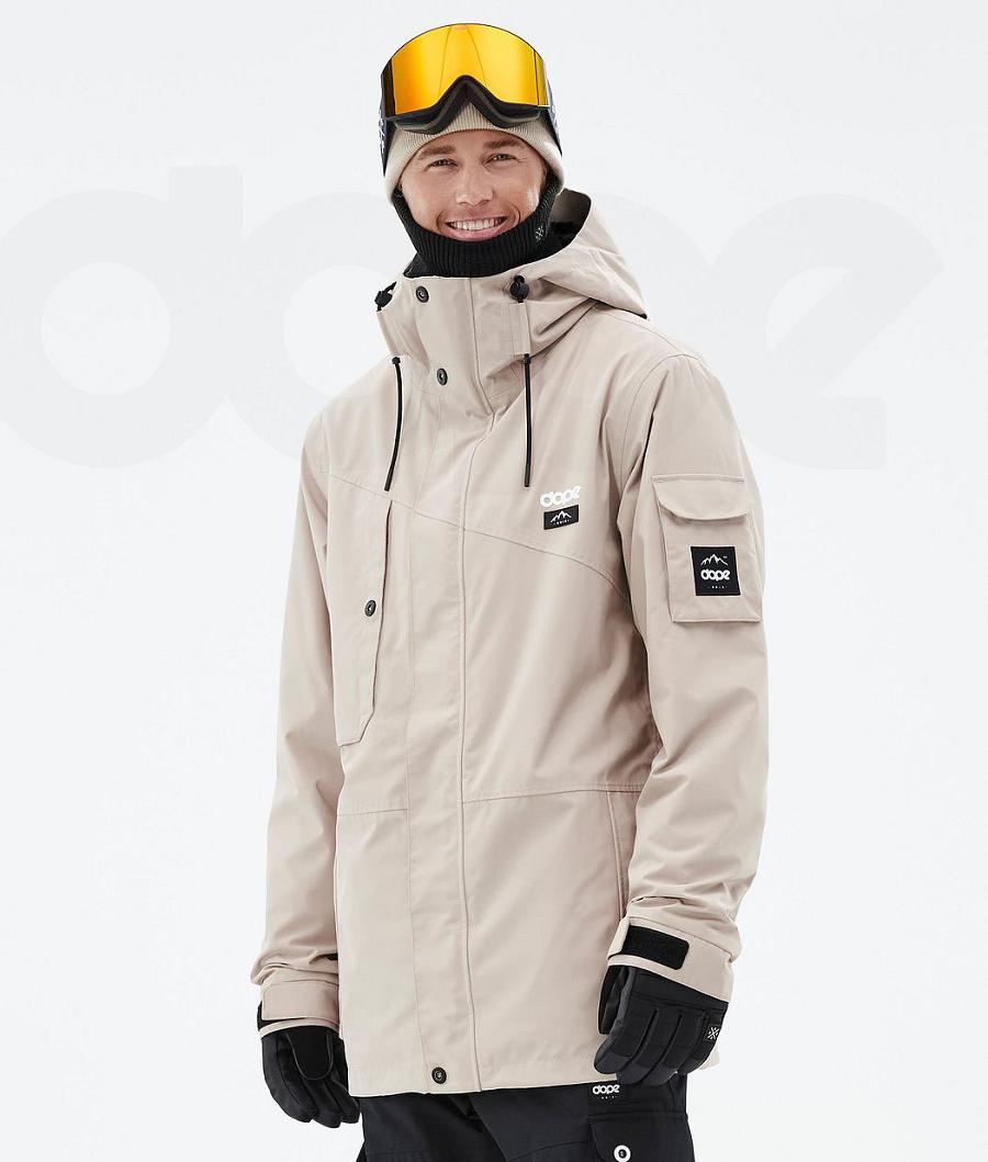 Beige Men\'s Dope Adept Snowboard Jackets | NZ_D2126