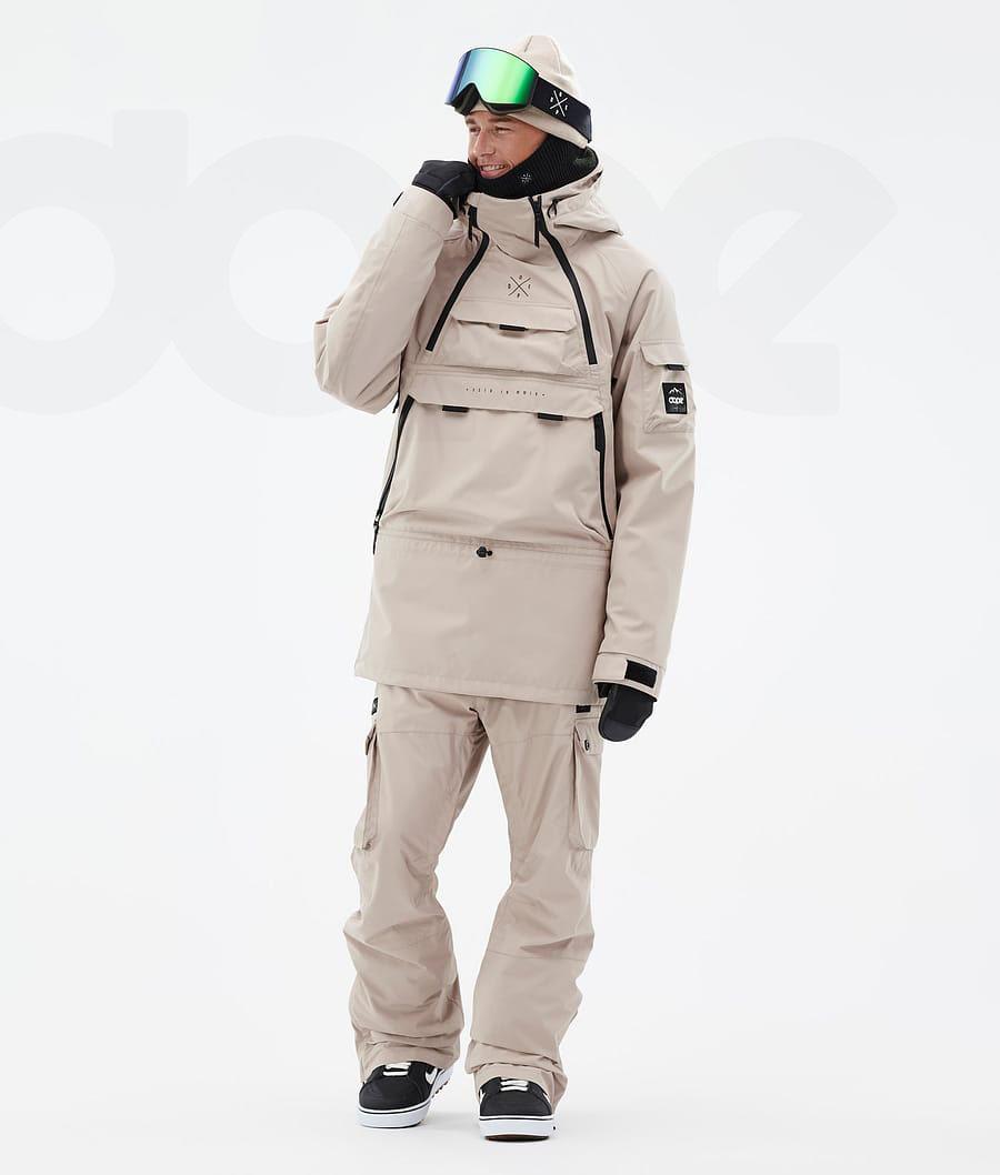 Beige Men's Dope Akin Snowboard Jackets | NZ_D1315