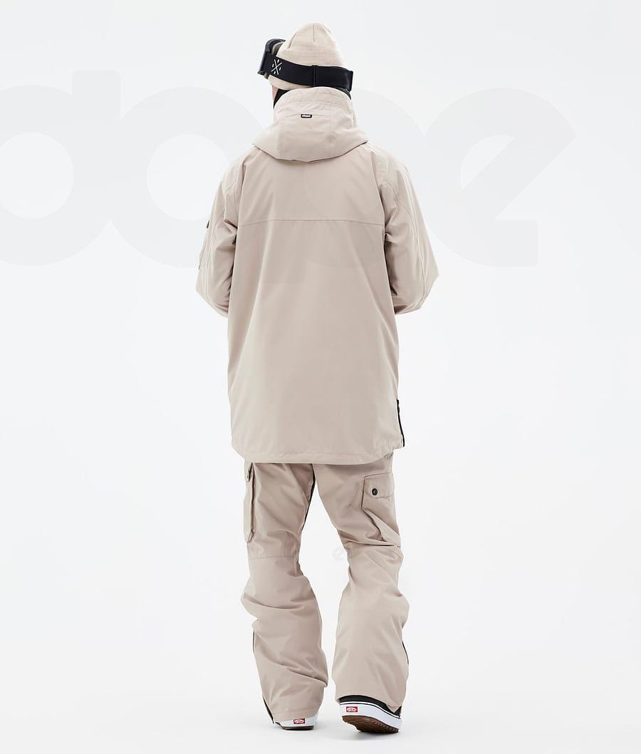 Beige Men's Dope Akin Snowboard Jackets | NZ_D1315