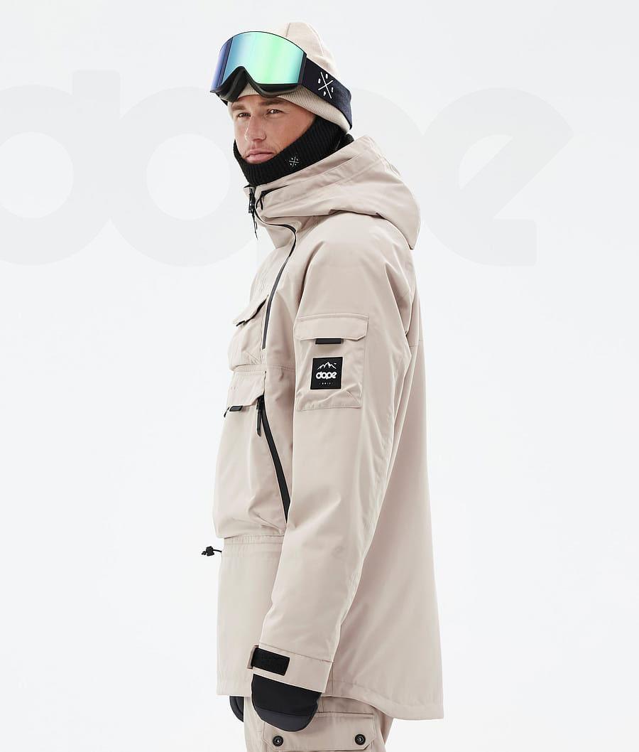 Beige Men's Dope Akin Snowboard Jackets | NZ_D1315