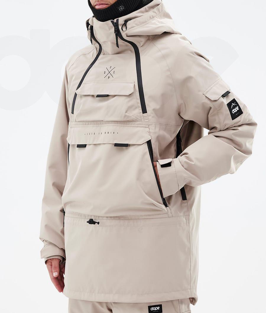Beige Men's Dope Akin Snowboard Jackets | NZ_D1315