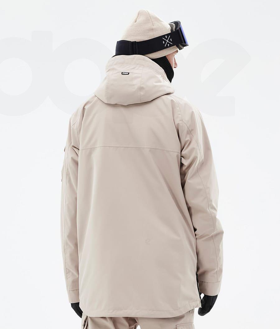 Beige Men's Dope Akin Snowboard Jackets | NZ_D1315