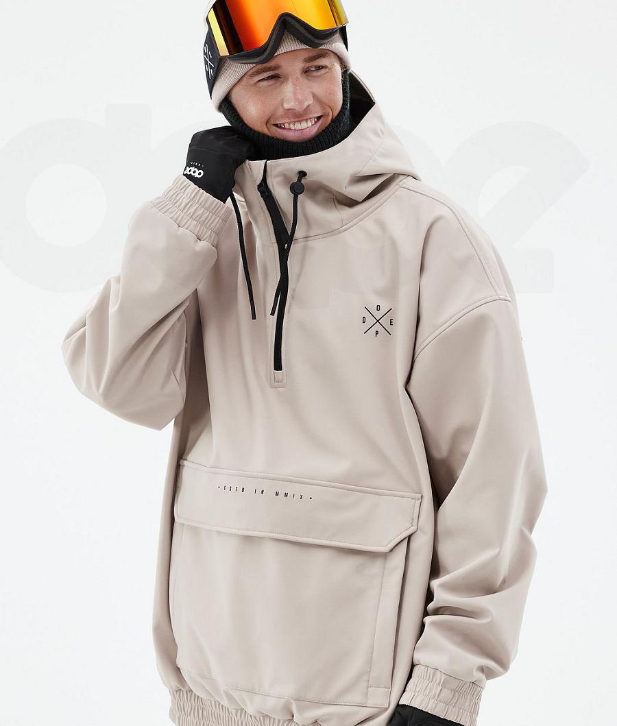 Beige Men's Dope Cyclone Ski Jackets | NZ_D1440