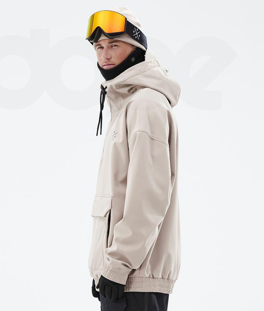 Beige Men's Dope Cyclone Snowboard Jackets | NZ_D2149