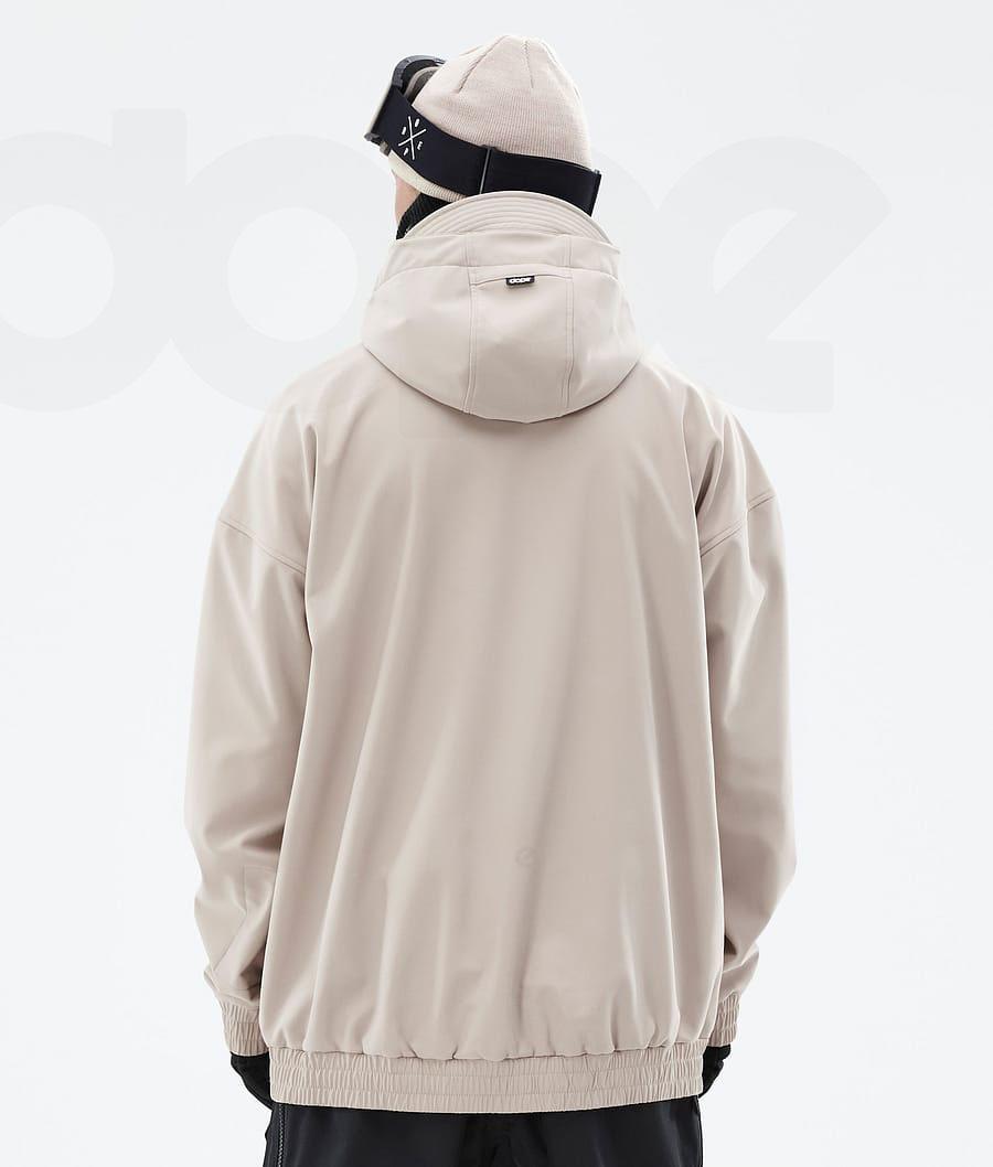 Beige Men's Dope Cyclone Snowboard Jackets | NZ_D2149