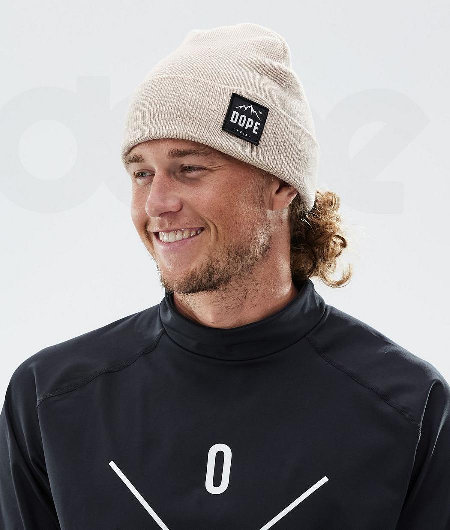 Beige Men's Dope Paradise Beanies | NZ_D1308