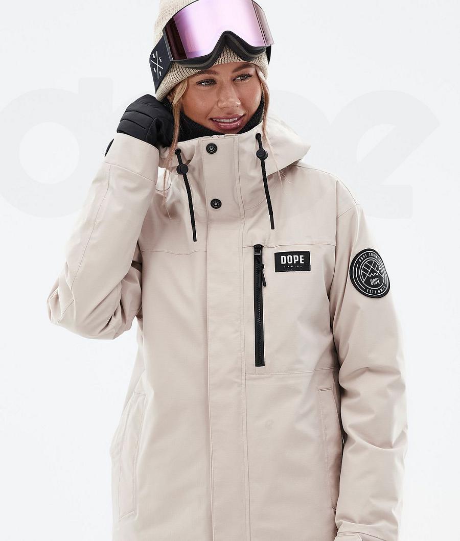 Beige Women's Dope Blizzard W Full Zip Ski Jackets | NZ_D1485