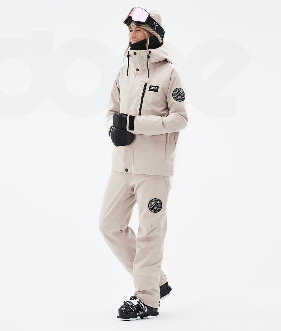 Beige Women's Dope Blizzard W Full Zip Ski Jackets | NZ_D1485