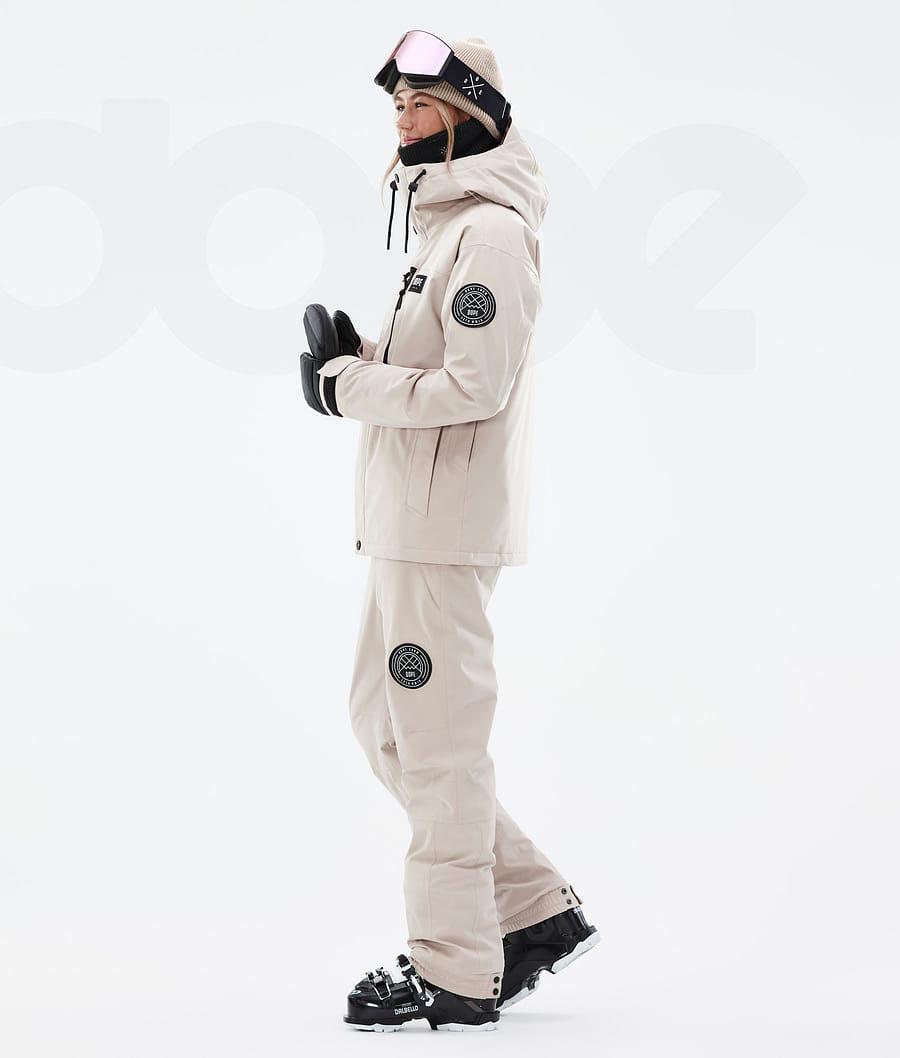 Beige Women's Dope Blizzard W Full Zip Ski Jackets | NZ_D1485