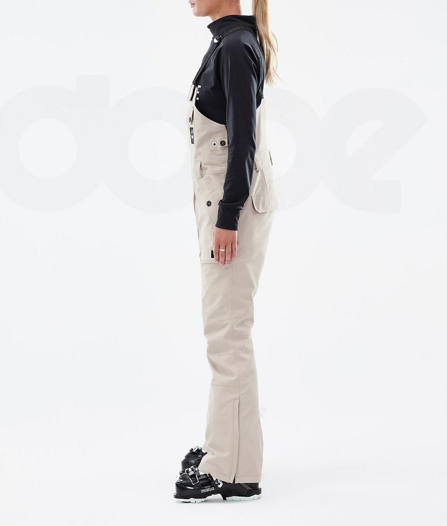 Beige Women's Dope Notorious B.I.B W Ski Pants | NZ_D2061