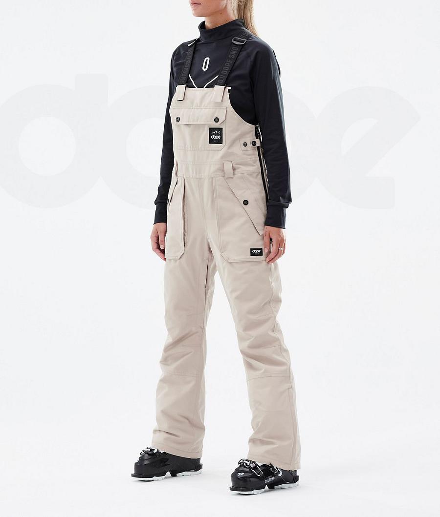 Beige Women\'s Dope Notorious B.I.B W Ski Pants | NZ_D2061