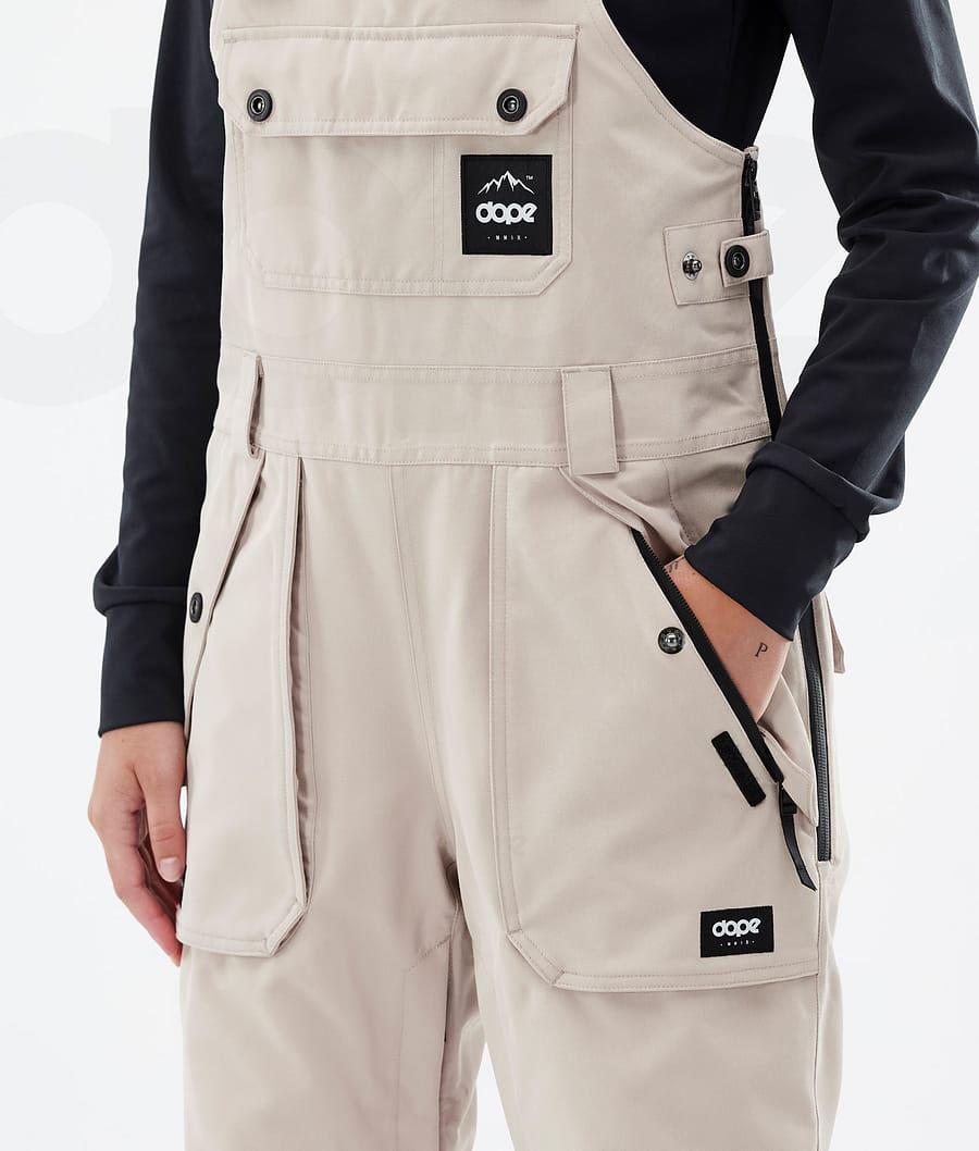 Beige Women's Dope Notorious B.I.B W Snowboard Pants | NZ_D2371