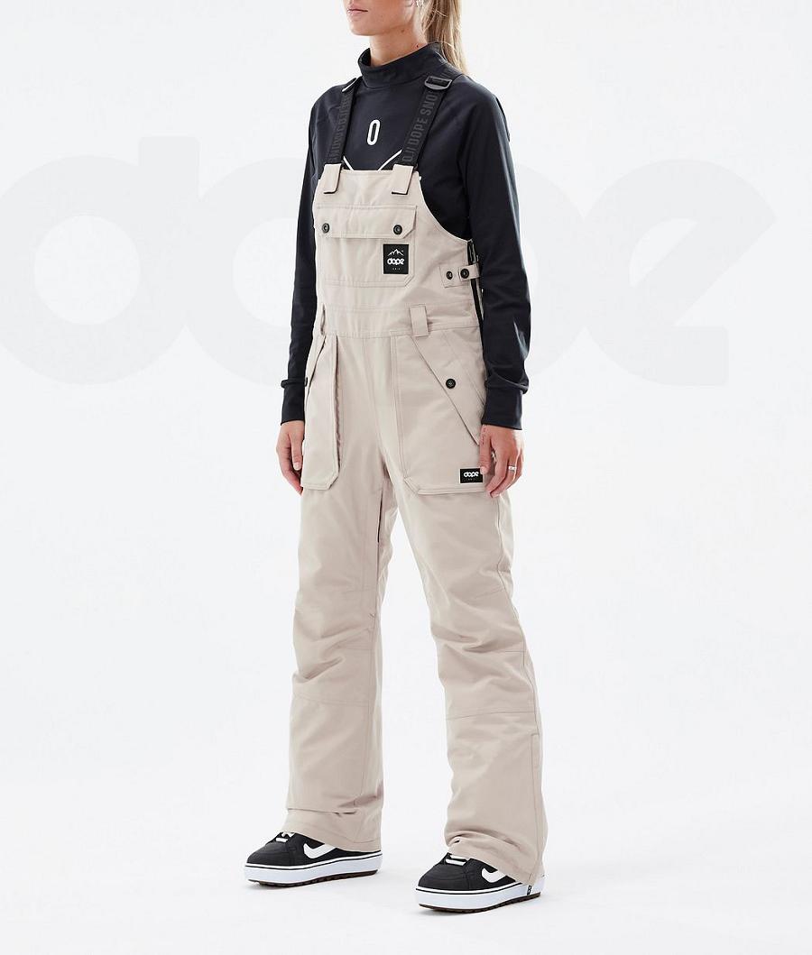 Beige Women\'s Dope Notorious B.I.B W Snowboard Pants | NZ_D2371