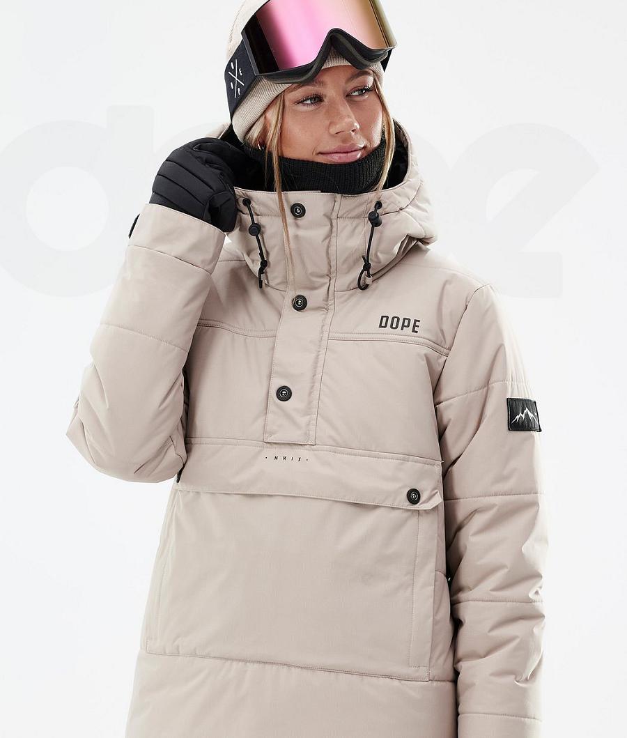 Beige Women's Dope Puffer W Snowboard Jackets | NZ_D2198