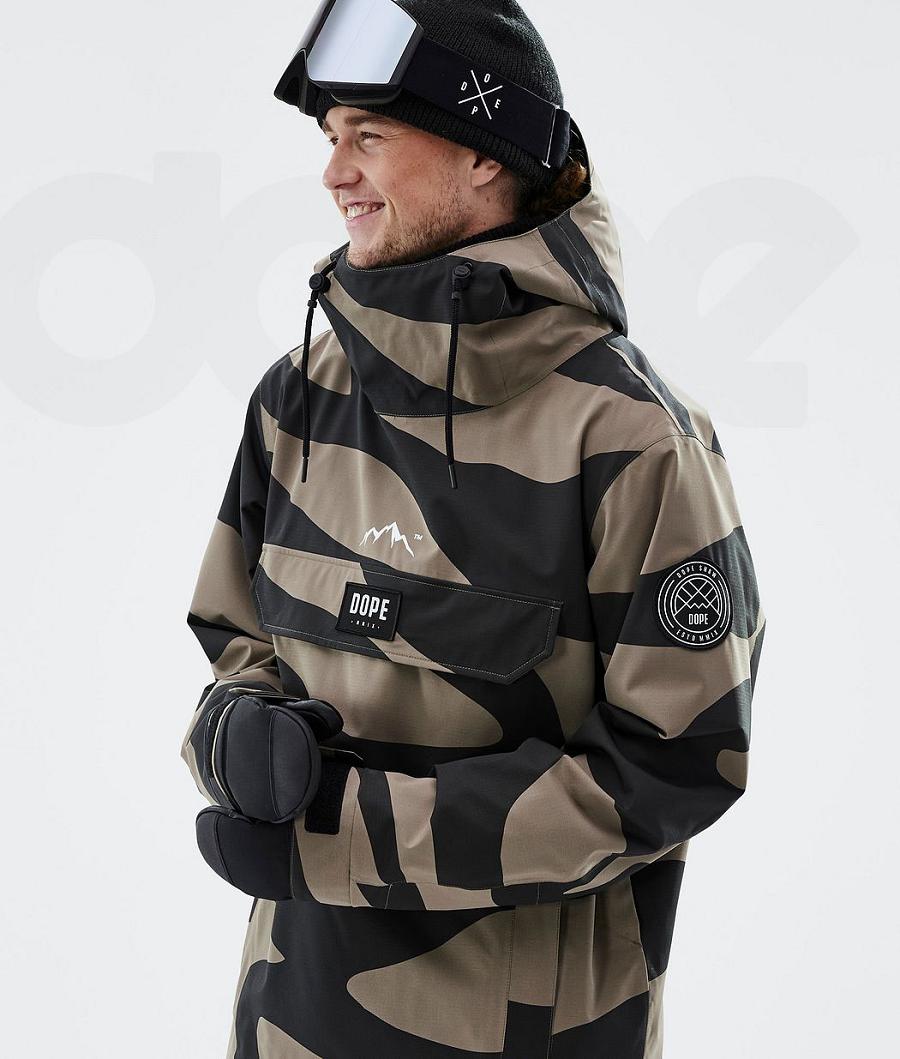 Black / Brown Men's Dope Blizzard Ski Jackets | NZ_D1486