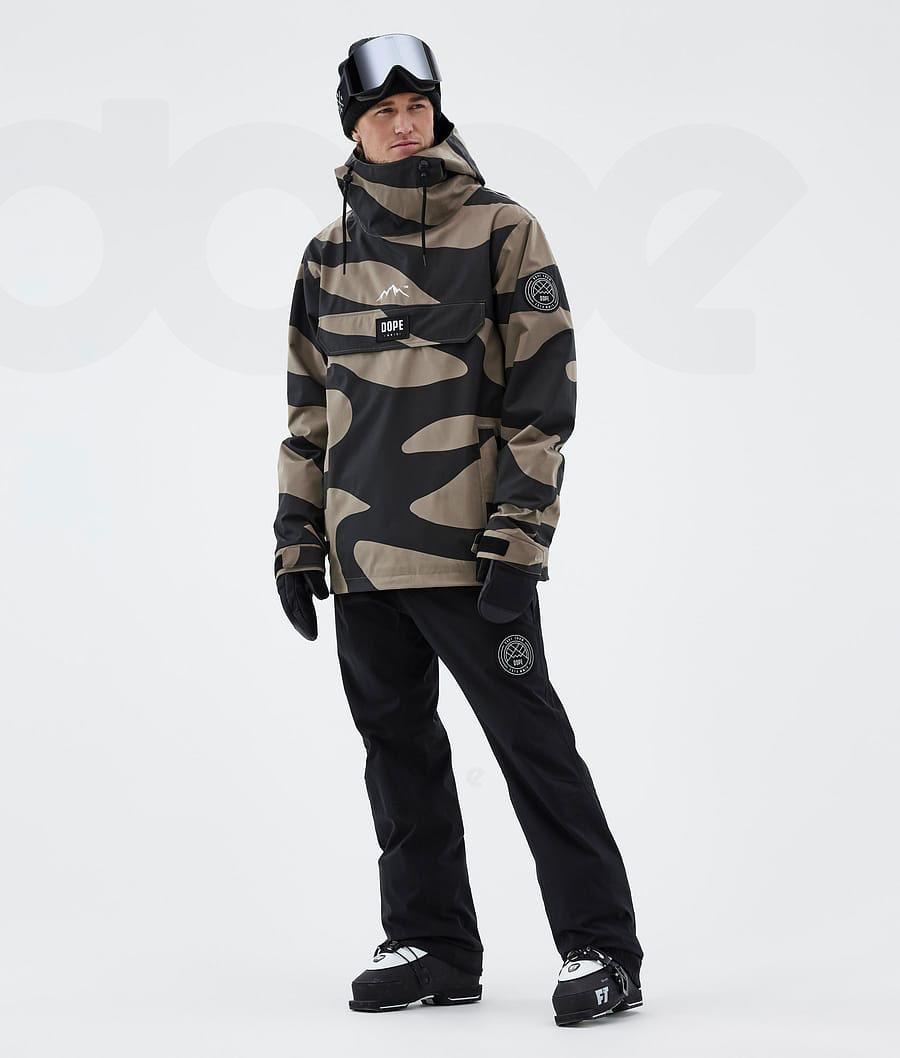 Black / Brown Men's Dope Blizzard Ski Jackets | NZ_D1486