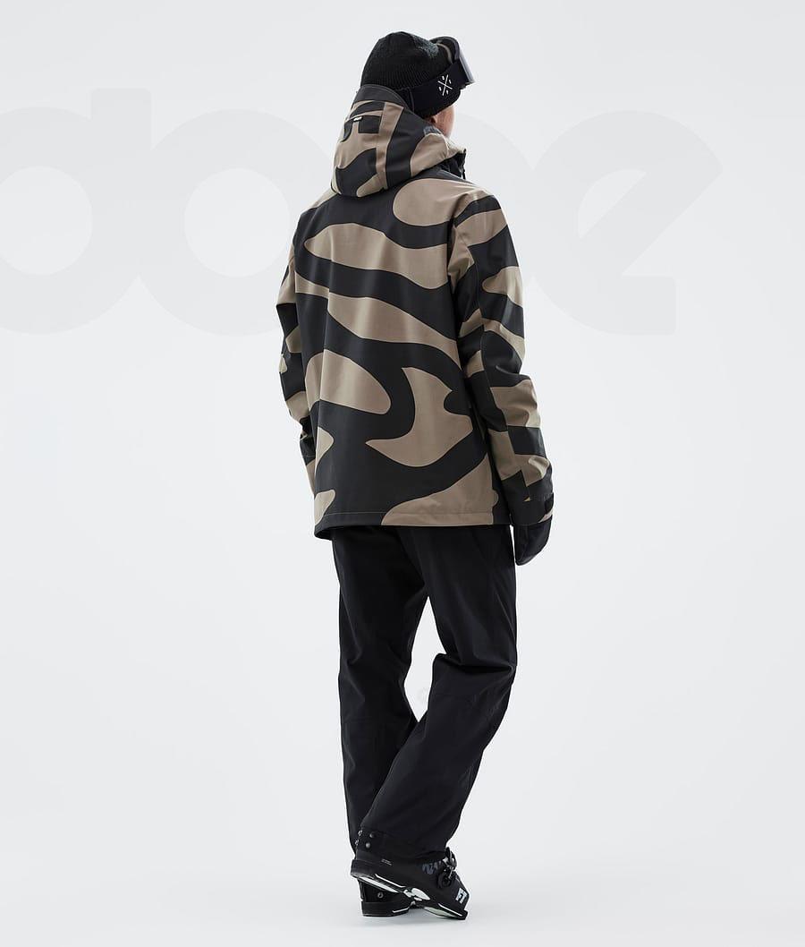 Black / Brown Men's Dope Blizzard Ski Jackets | NZ_D1486