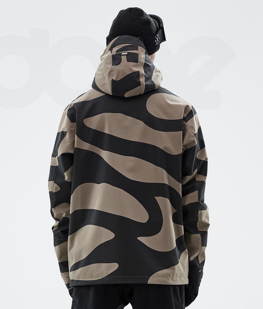 Black / Brown Men's Dope Blizzard Ski Jackets | NZ_D1486
