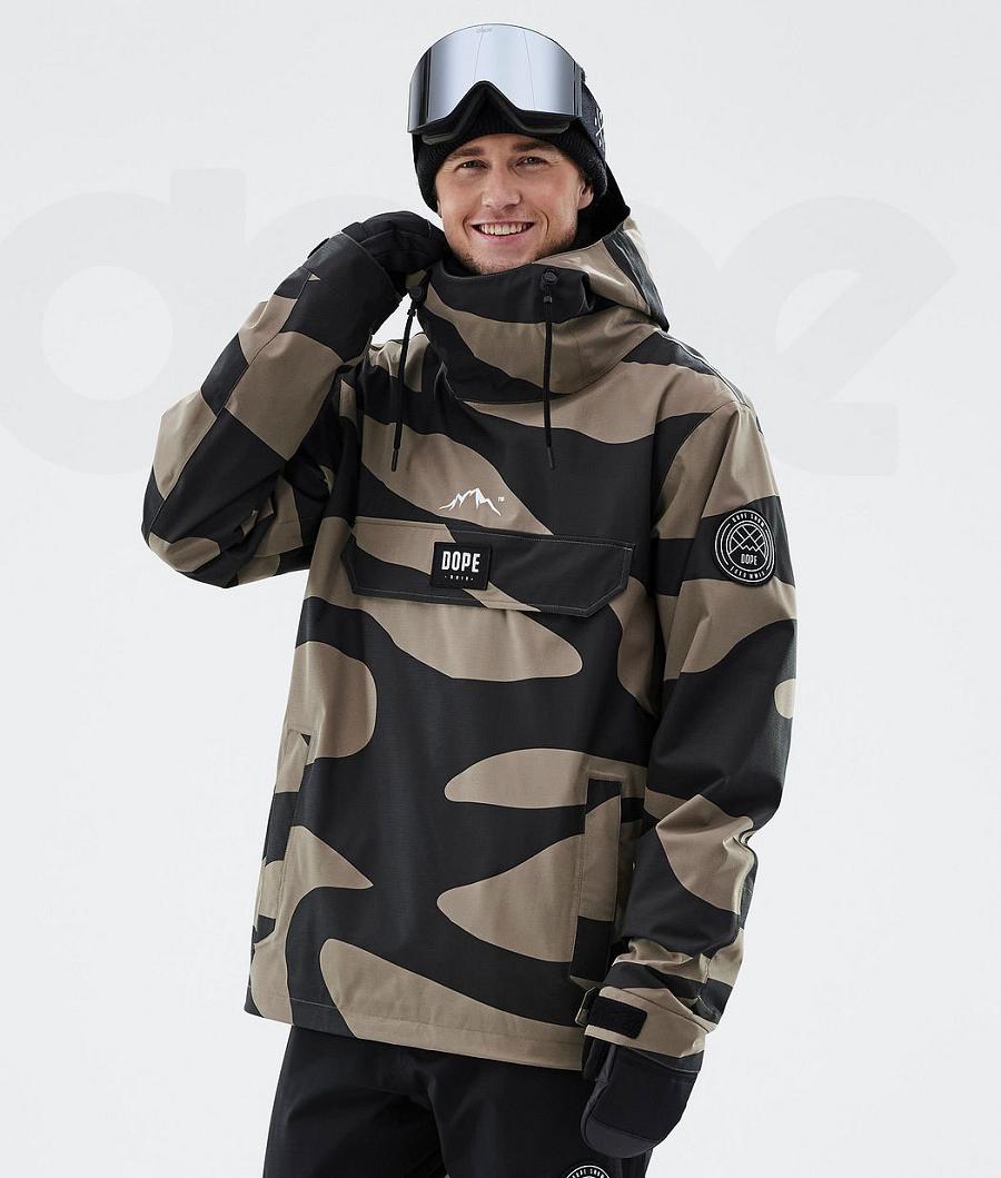 Black / Brown Men\'s Dope Blizzard Ski Jackets | NZ_D1486