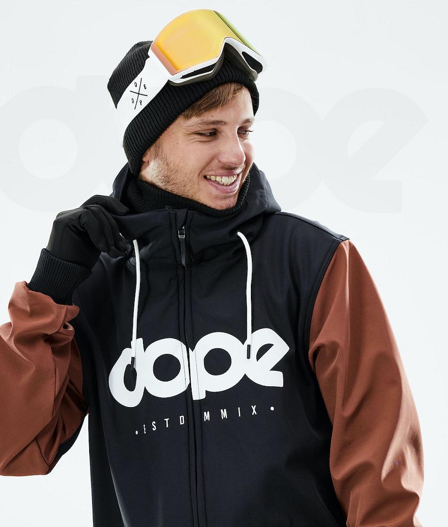 Black / Brown Men's Dope Standard DO Snowboard Jackets | NZ_D1432