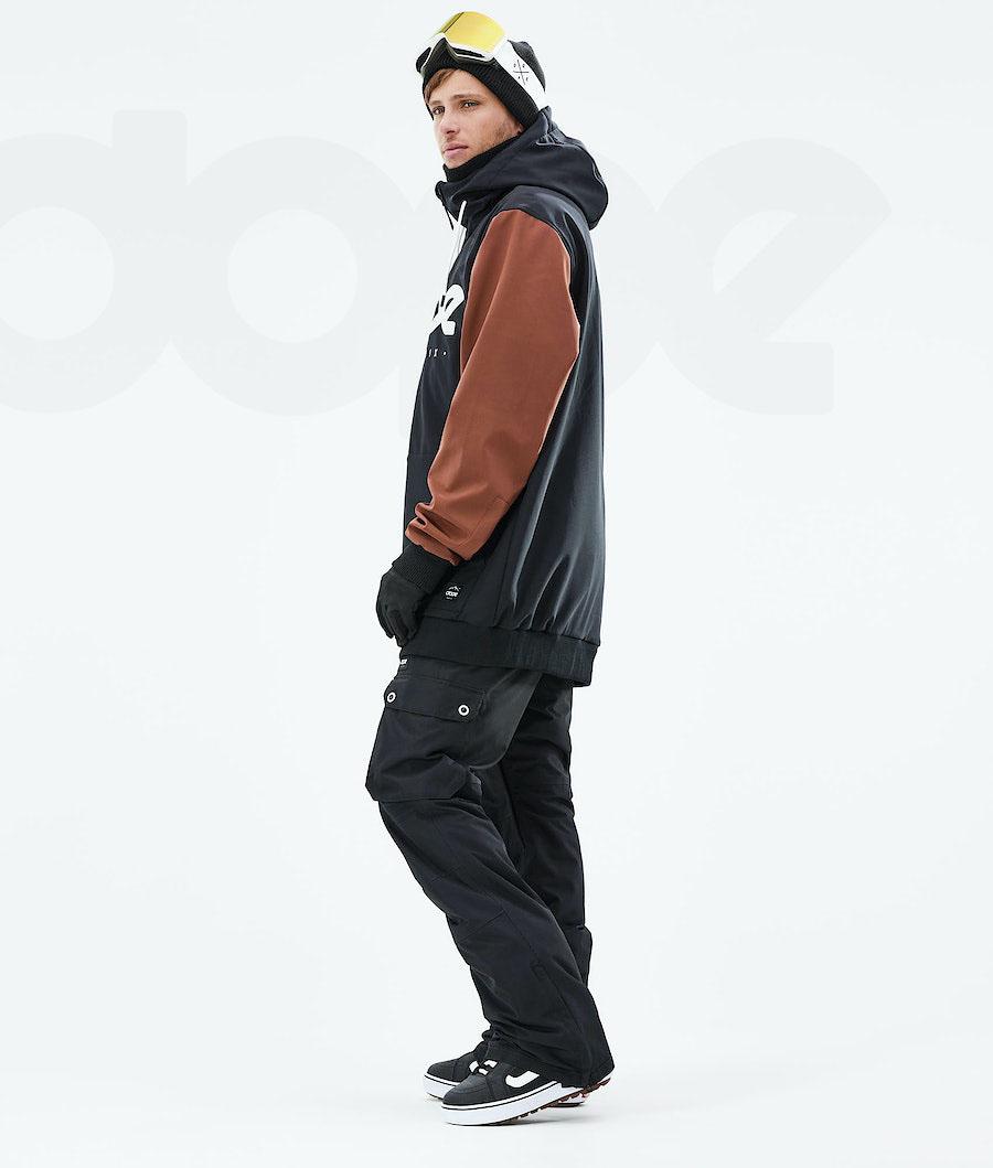 Black / Brown Men's Dope Standard DO Snowboard Jackets | NZ_D1432