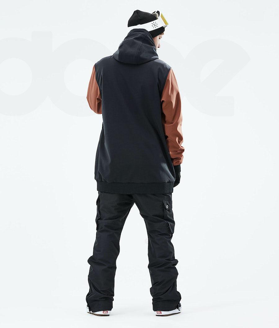 Black / Brown Men's Dope Standard DO Snowboard Jackets | NZ_D1432