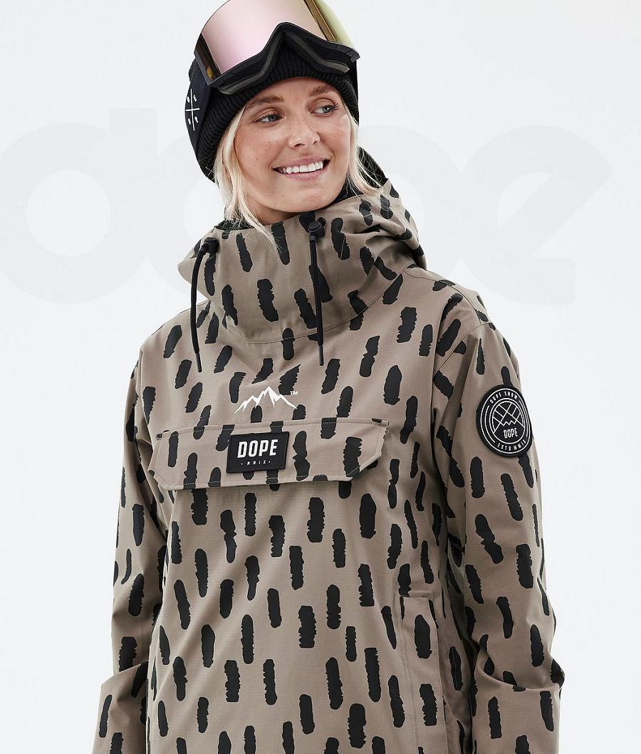 Black / Brown Women's Dope Blizzard W Ski Jackets | NZ_D2022