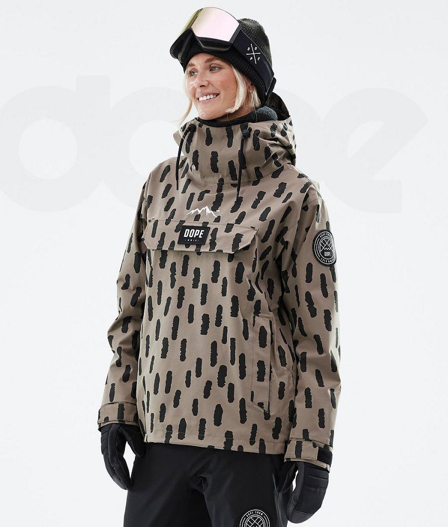 Black / Brown Women\'s Dope Blizzard W Ski Jackets | NZ_D2022