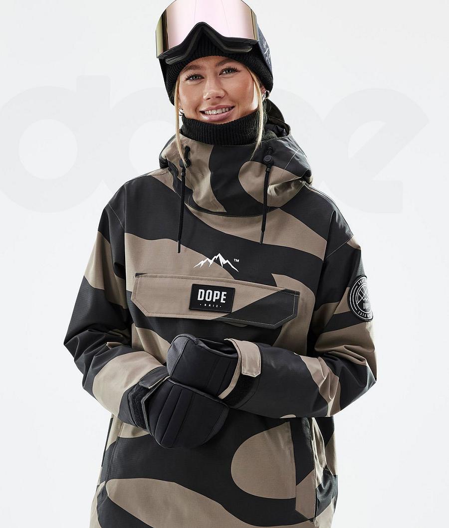 Black / Brown Women's Dope Blizzard W Ski Jackets | NZ_D2498
