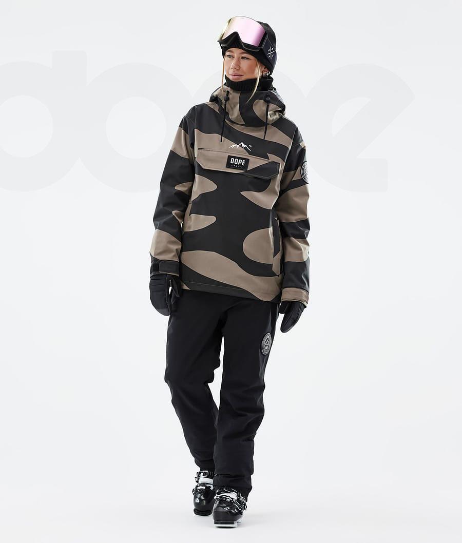 Black / Brown Women's Dope Blizzard W Ski Jackets | NZ_D2498