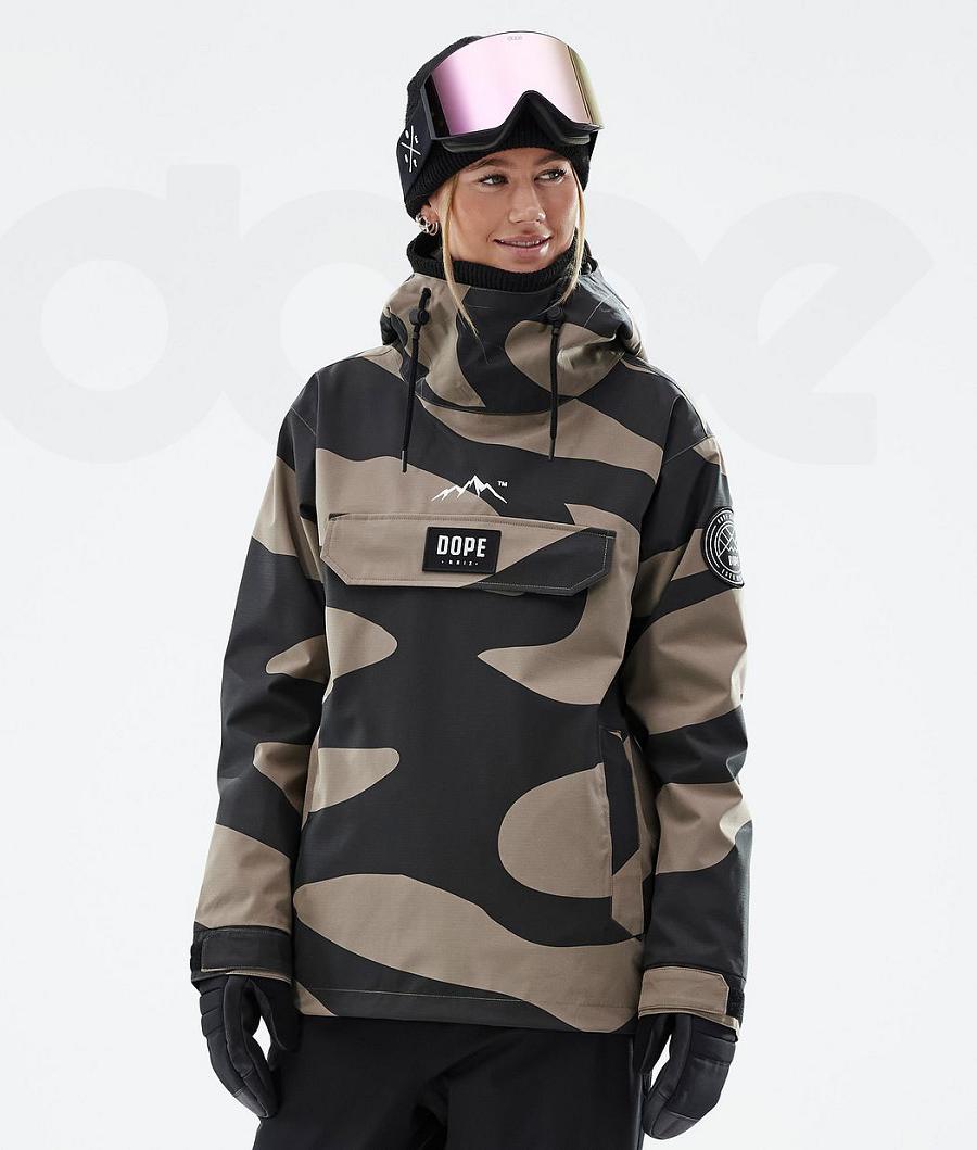 Black / Brown Women\'s Dope Blizzard W Ski Jackets | NZ_D2498