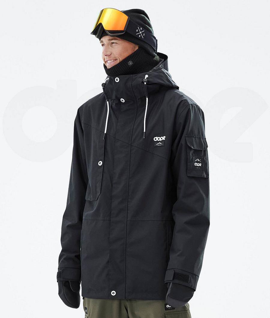 Black Men\'s Dope Adept Ski Jackets | NZ_D1876
