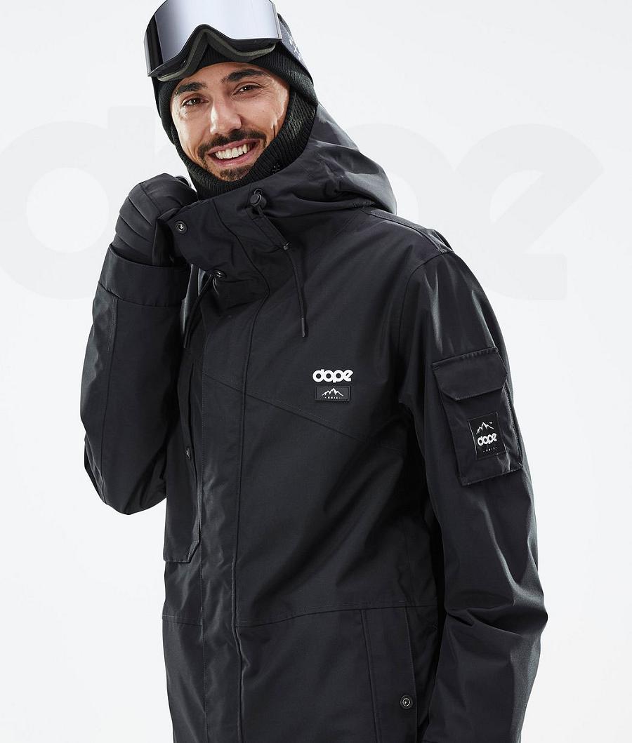 Black Men's Dope Adept Snowboard Jackets | NZ_D1084