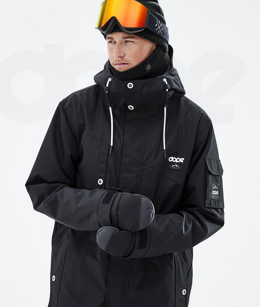 Black Men's Dope Adept Snowboard Jackets | NZ_D1159