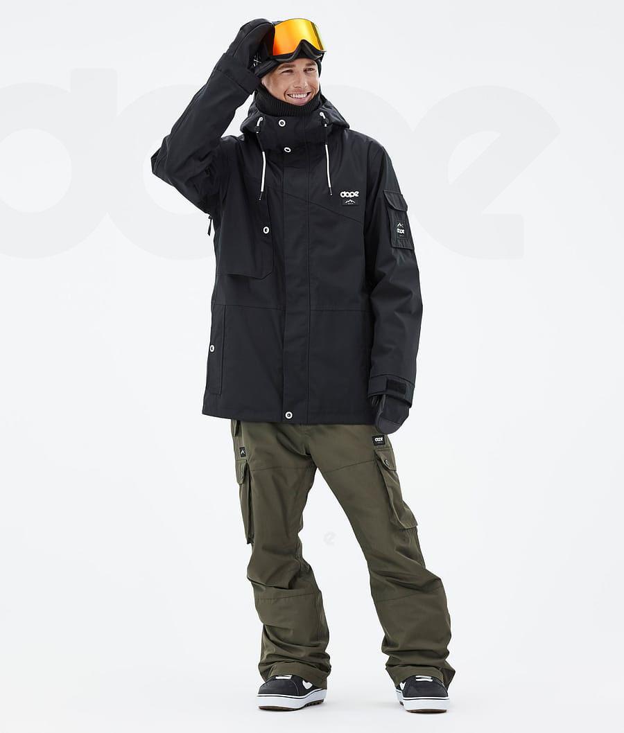 Black Men's Dope Adept Snowboard Jackets | NZ_D1159