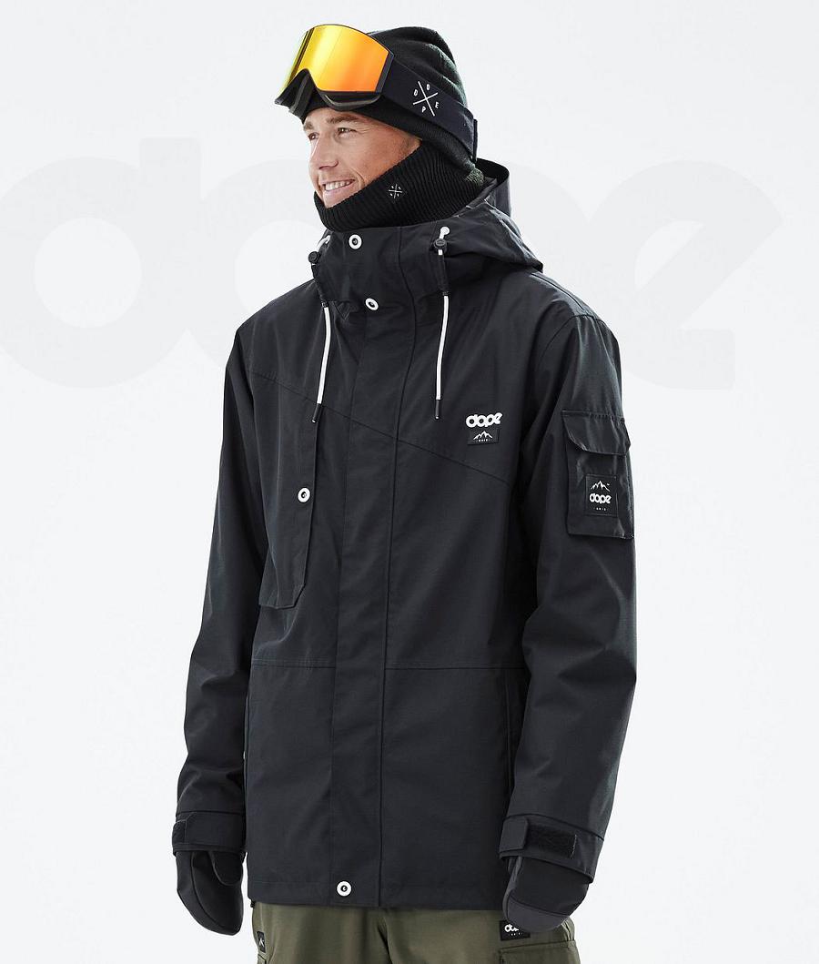 Black Men\'s Dope Adept Snowboard Jackets | NZ_D1159