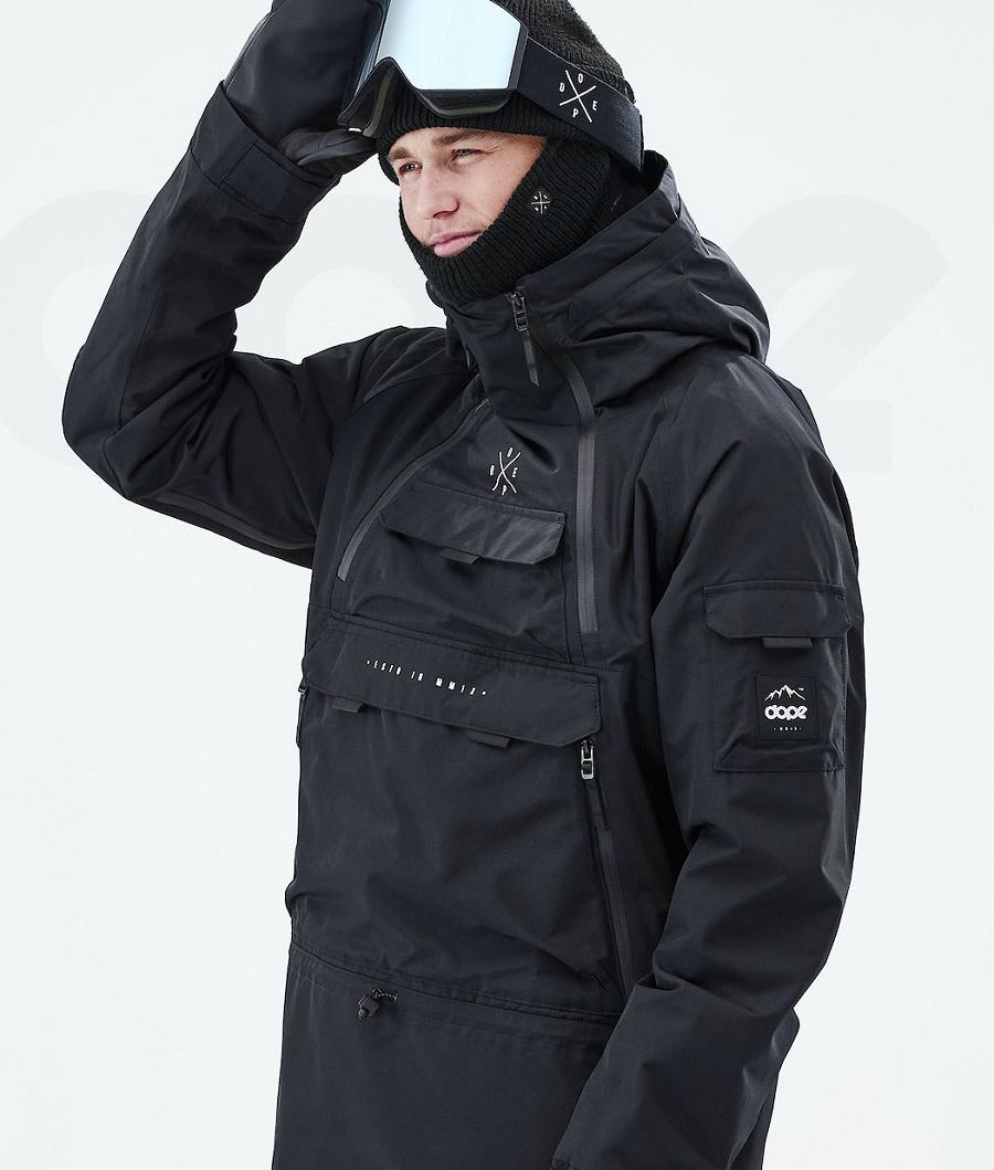 Black Men's Dope Akin 2021 Snowboard Jackets | NZ_D2166