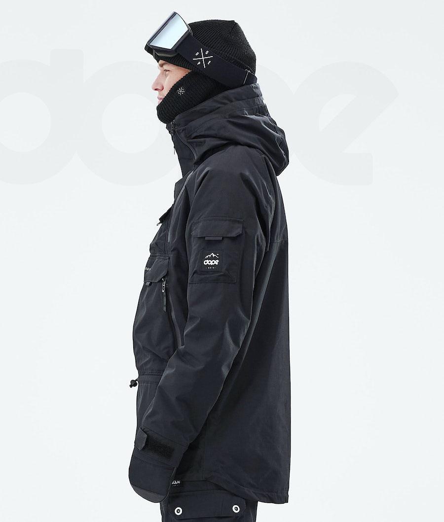 Black Men's Dope Akin 2021 Snowboard Jackets | NZ_D2166