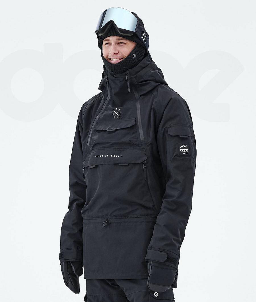 Black Men\'s Dope Akin 2021 Snowboard Jackets | NZ_D2166