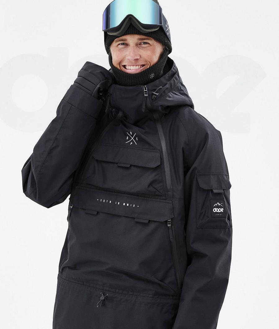 Black Men's Dope Akin Snowboard Jackets | NZ_D2067