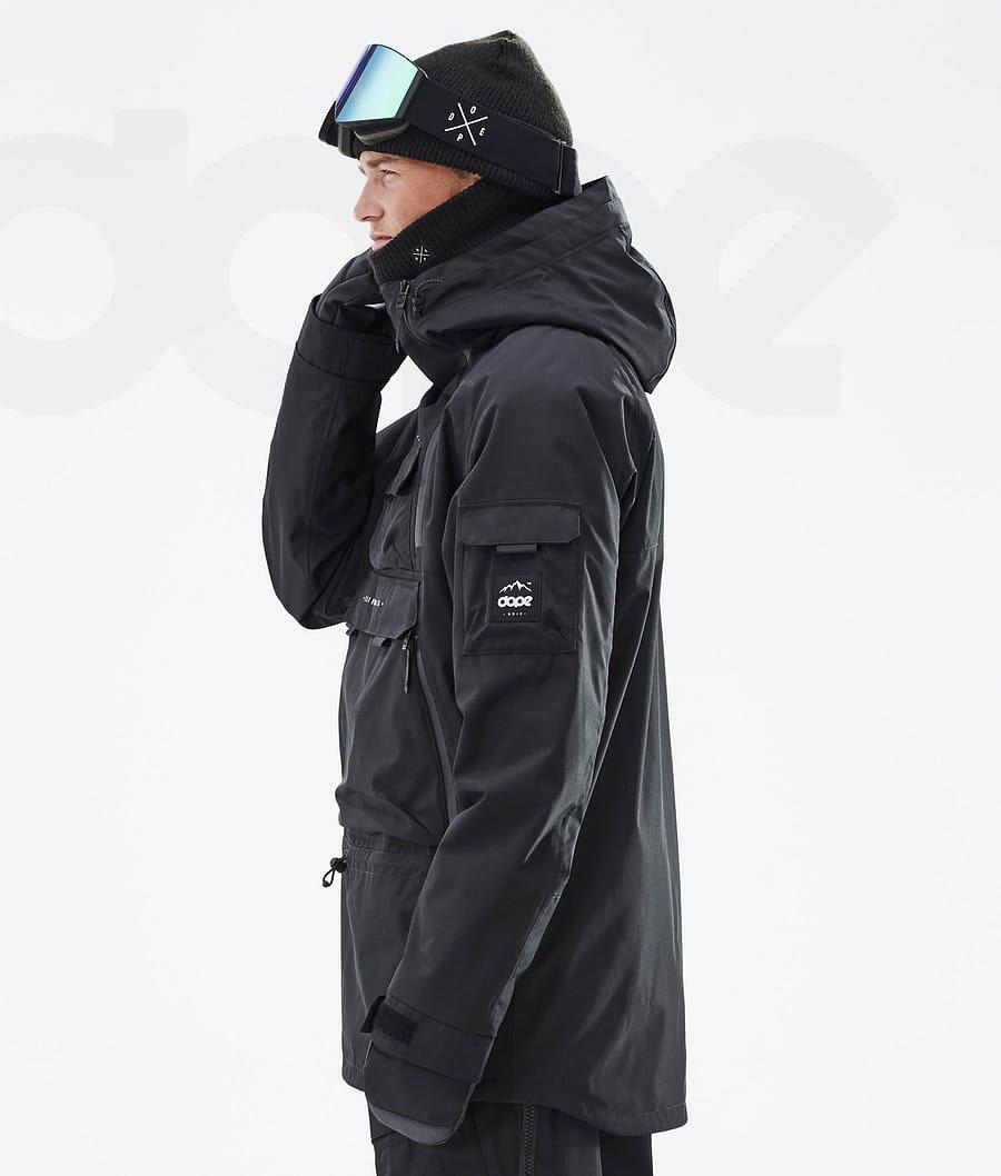 Black Men's Dope Akin Snowboard Jackets | NZ_D2067