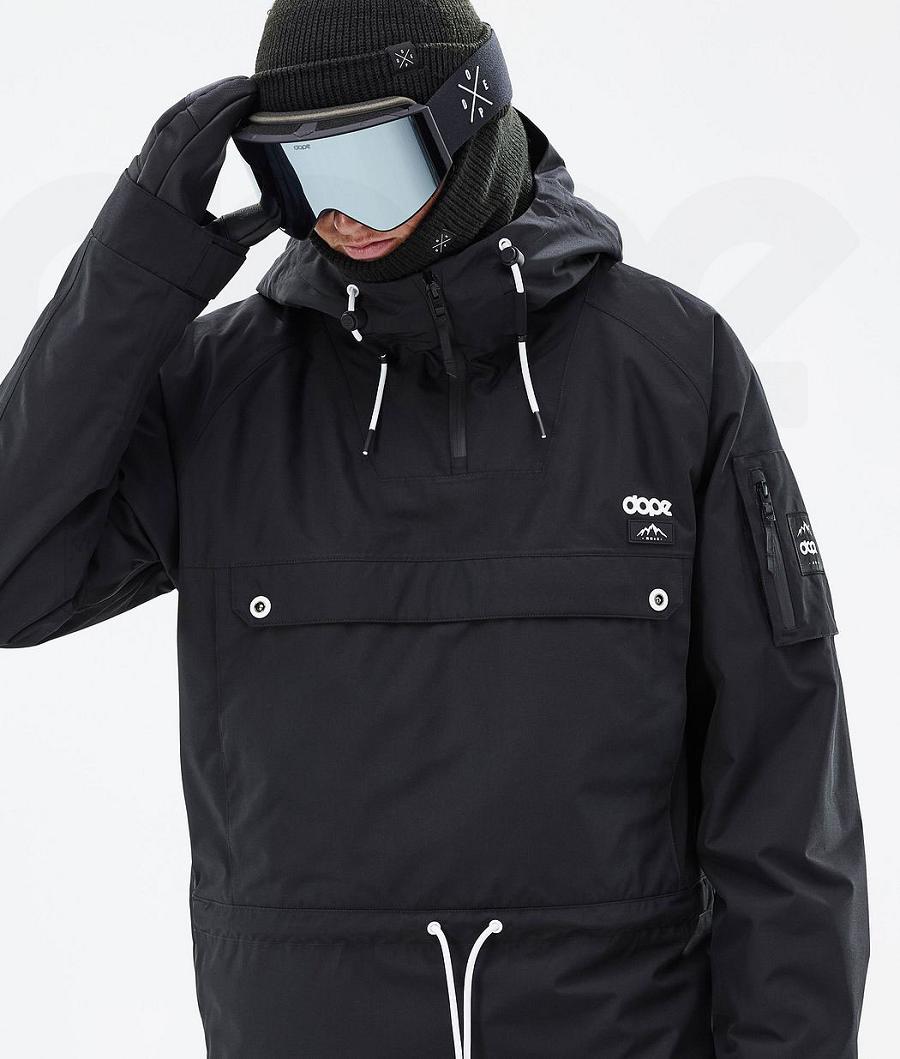 Black Men's Dope Annok Snowboard Jackets | NZ_D2266