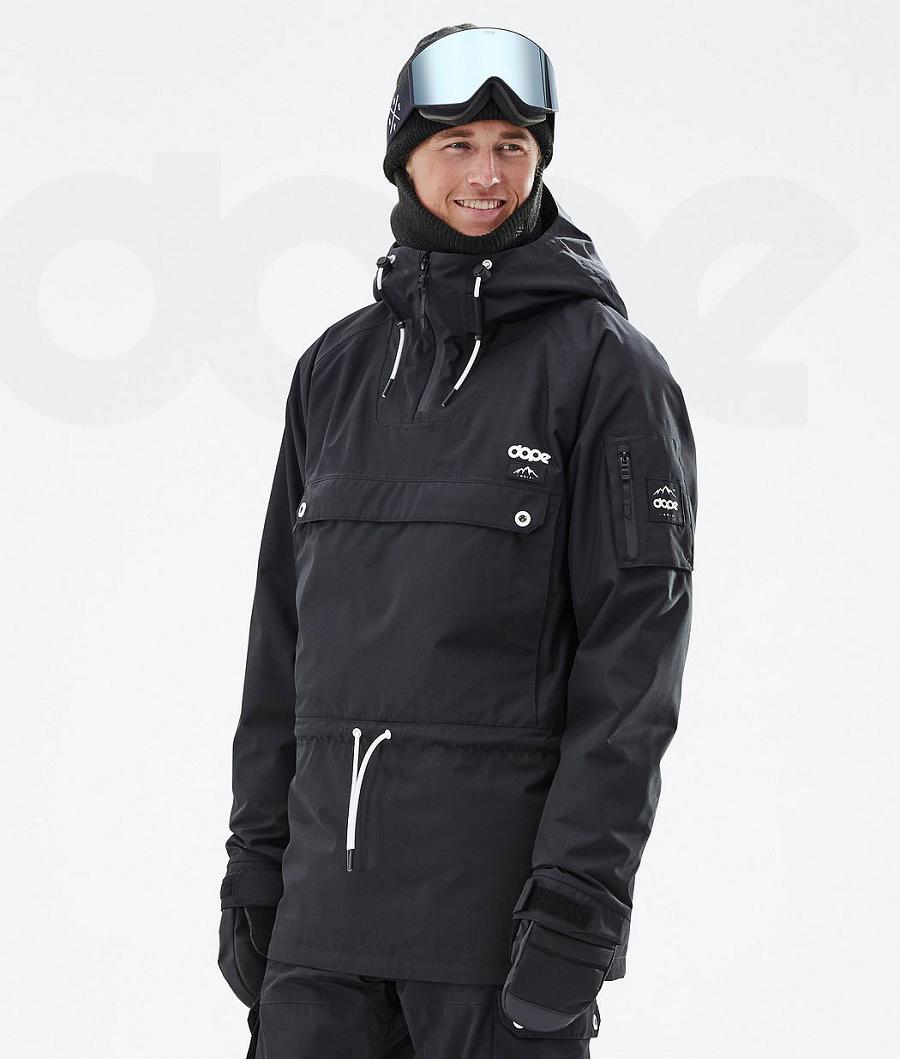 Black Men\'s Dope Annok Snowboard Jackets | NZ_D2266