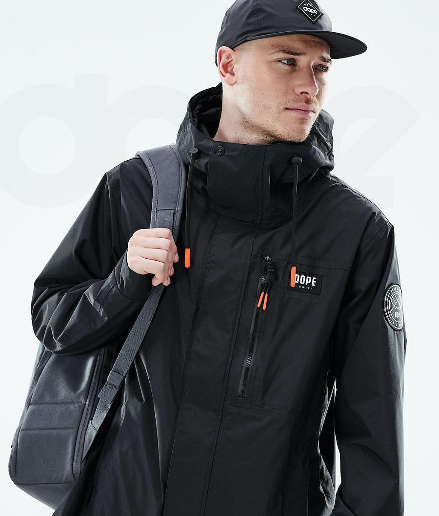 Black Men's Dope Blizzard Light Full Zip Outdoor Jackets | NZ_D1410