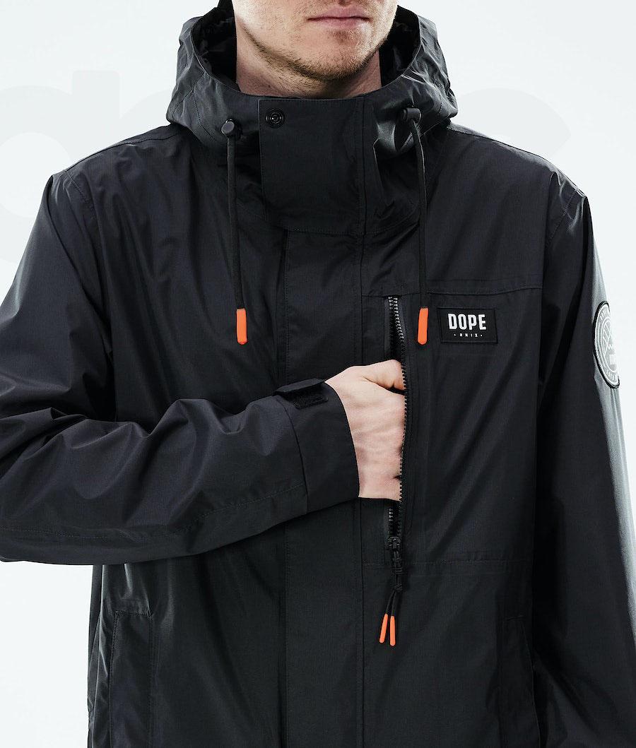 Black Men's Dope Blizzard Light Full Zip Outdoor Jackets | NZ_D1410