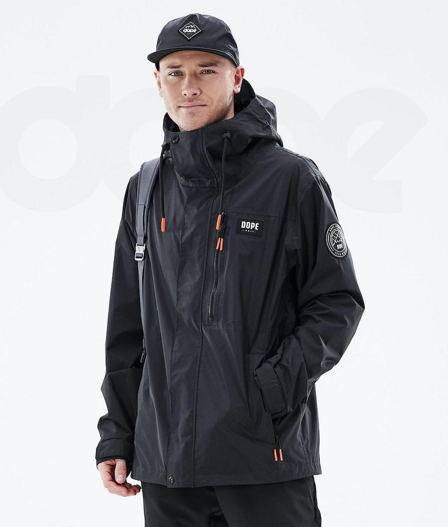 Black Men\'s Dope Blizzard Light Full Zip Outdoor Jackets | NZ_D1410