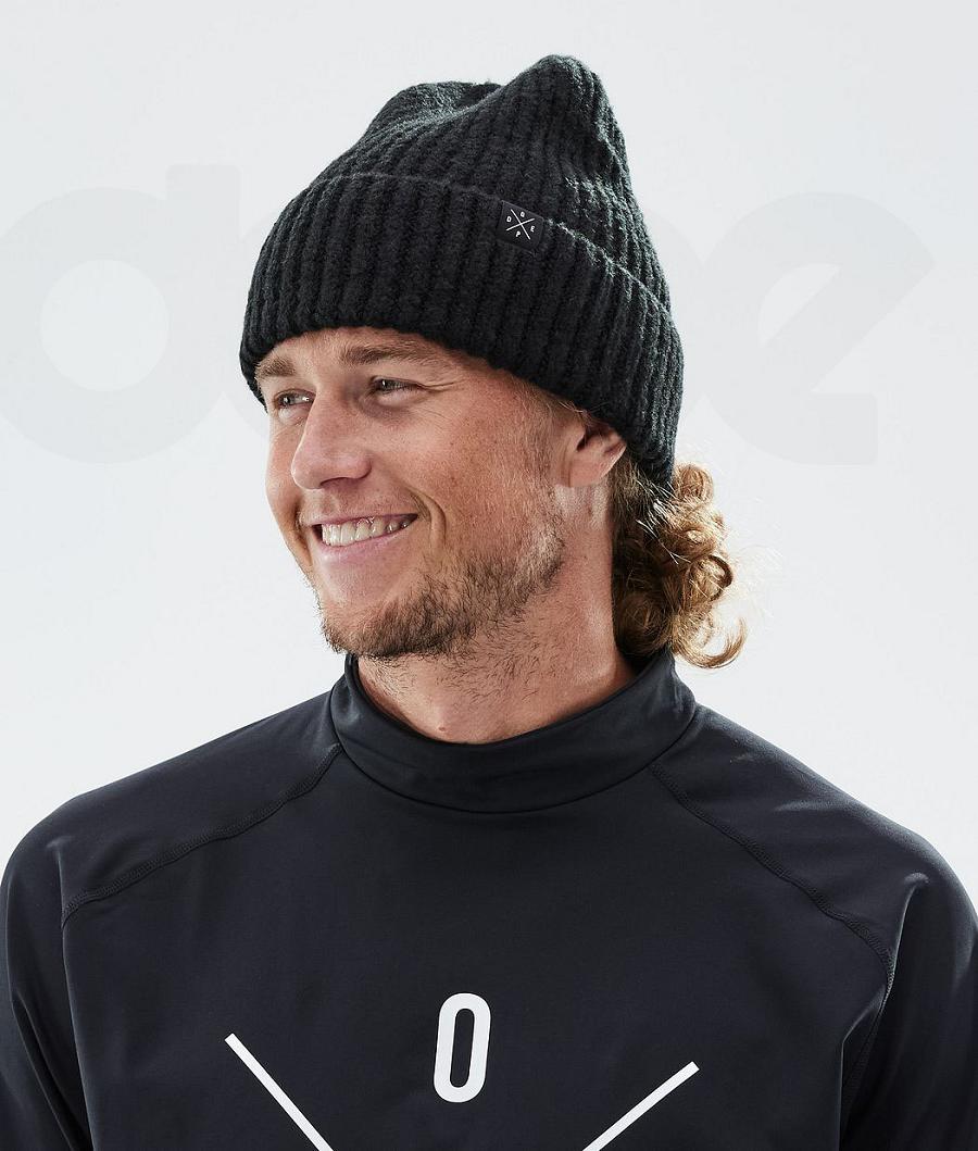 Black Men's Dope Chunky Beanies | NZ_D1112