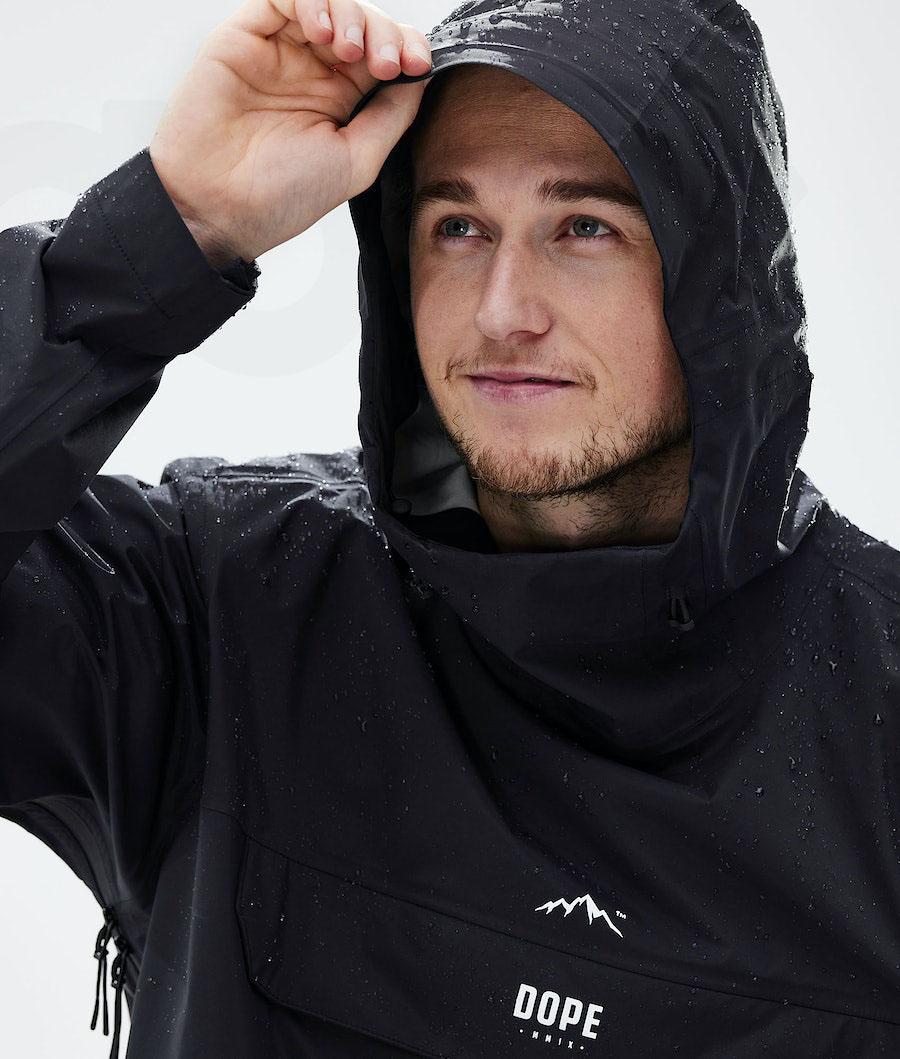 Black Men's Dope Downpour Outdoor Jackets | NZ_D2434
