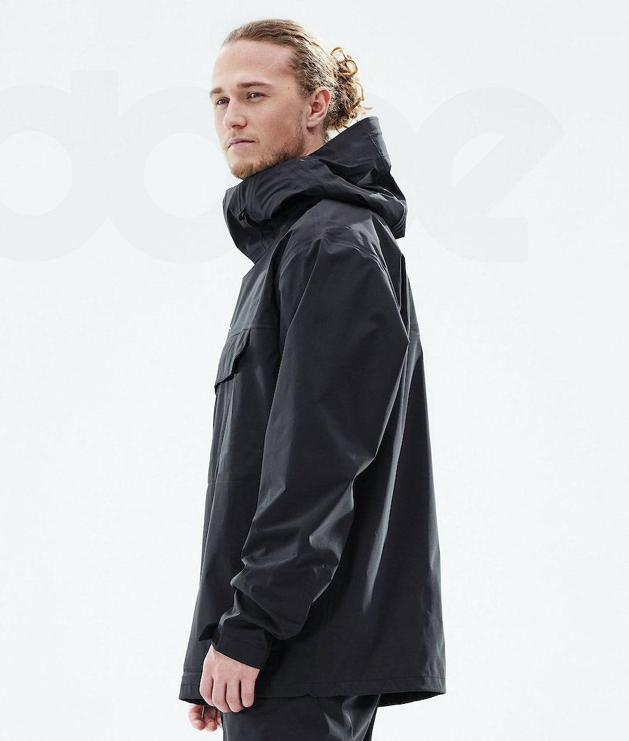 Black Men's Dope Downpour Outdoor Jackets | NZ_D2434